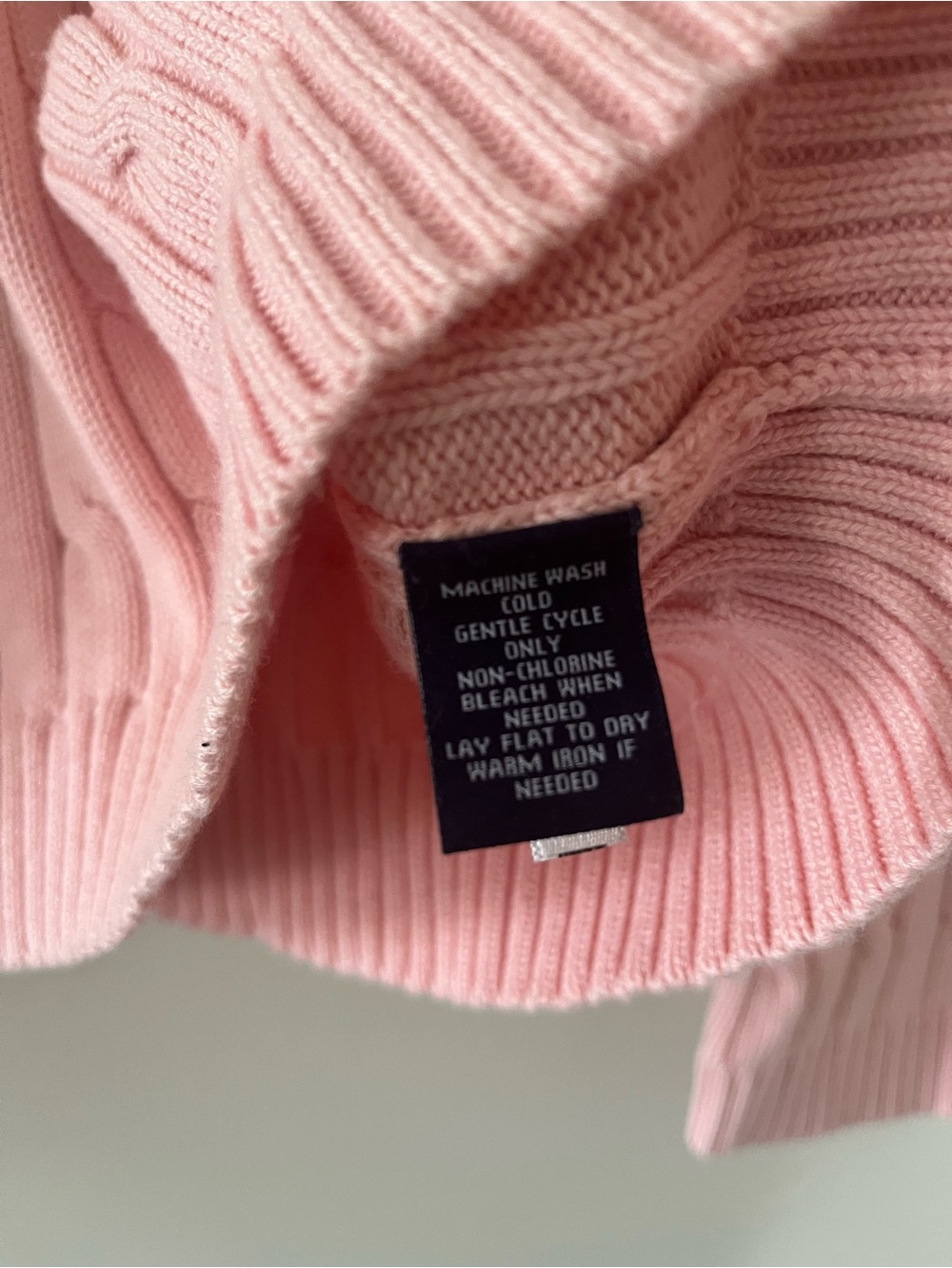 Vintage Chaps Light Pink Cable Knit Turtleneck Sweater XL Preppy Old Money - Picture 4 of 8